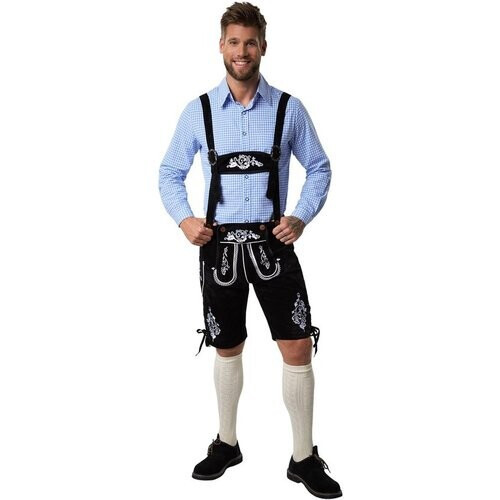 Tweedekans Dressforfun Lederhose Frankenwald M - verkleedkleding kostuum halloween verkleden feestkleding carnavalskleding carnaval feestkledij partykleding - 302831