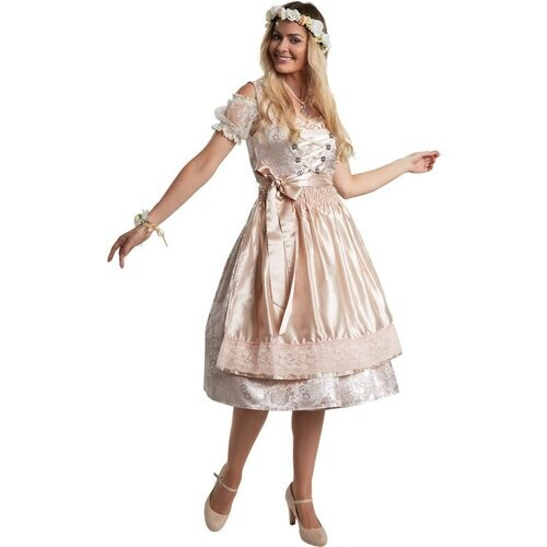 Tweedekans Dressforfun Midi-Dirndl Traunstein model 2 L - verkleedkleding kostuum halloween verkleden feestkleding carnavalskleding carnaval feestkledij partykleding - 304632
