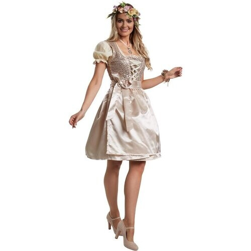 Tweedekans Dressforfun Mini-Dirndl Burgau model 2 M - verkleedkleding kostuum halloween verkleden feestkleding carnavalskleding carnaval feestkledij partykleding - 304681