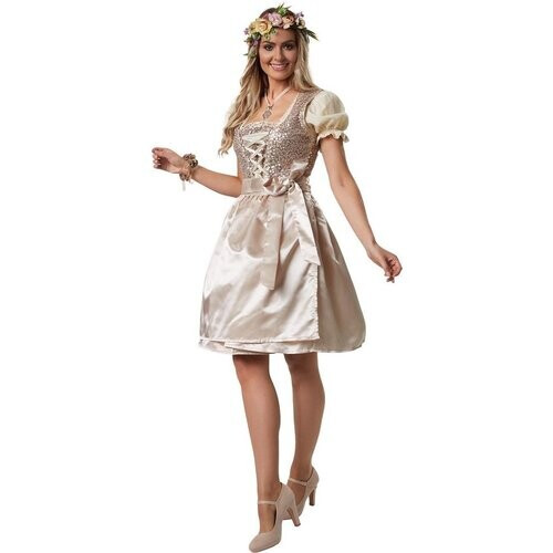 Tweedekans Dressforfun Mini-Dirndl Burgau model 2 XXL - verkleedkleding kostuum halloween verkleden feestkleding carnavalskleding carnaval feestkledij partykleding - 304684