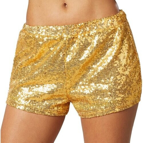 Tweedekans Dressforfun Pailletten-short goud XL - verkleedkleding kostuum halloween verkleden feestkleding carnavalskleding carnaval feestkledij partykleding - 303889