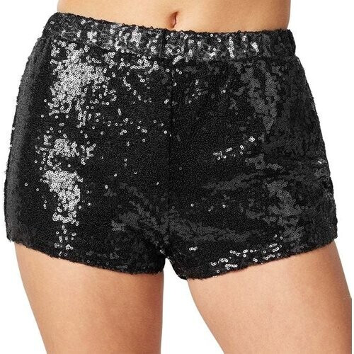 Tweedekans Dressforfun Pailletten-short zwart XL - verkleedkleding kostuum halloween verkleden feestkleding carnavalskleding carnaval feestkledij partykleding - 303899