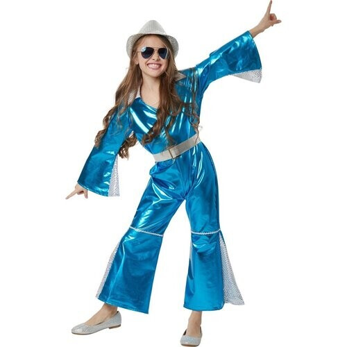 Tweedekans Dressforfun Stralende Disco Starlet 140 (9-10y) - verkleedkleding kostuum halloween verkleden feestkleding carnavalskleding carnaval feestkledij partykleding - 302366
