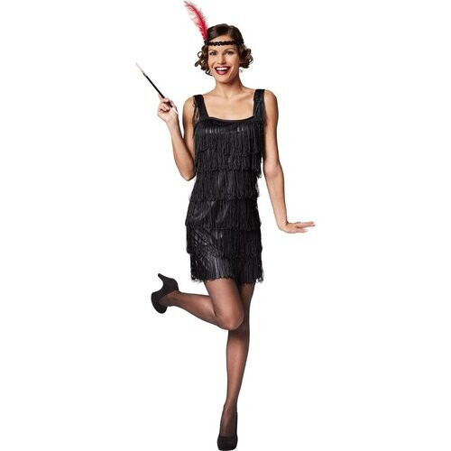 Tweedekans Dressforfun Vrouwenkostuum charleston XXL - verkleedkleding kostuum halloween verkleden feestkleding carnavalskleding carnaval feestkledij partykleding - 301584