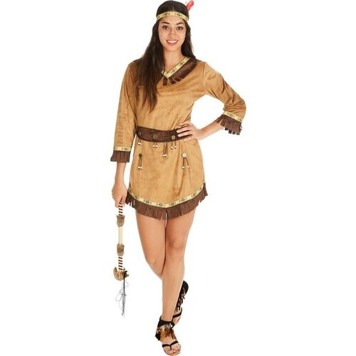 Tweedekans Dressforfun vrouwenkostuum indianenvrouw Apache sexy Ashley S - verkleedkleding kostuum halloween verkleden feestkleding carnavalskleding carnaval feestkledij partykleding - 300626