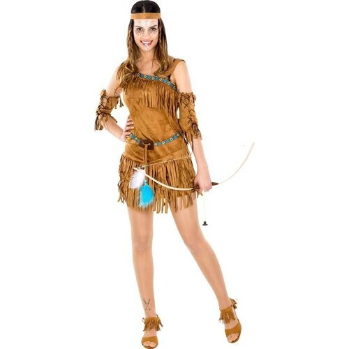 Tweedekans Dressforfun vrouwenkostuum indianenvrouw sexy Cheyenne XXL - verkleedkleding kostuum halloween verkleden feestkleding carnavalskleding carnaval feestkledij partykleding - 300553