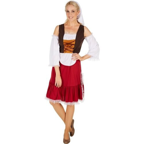 Tweedekans Dressforfun Vrouwenkostuum middeleeuwen meid XXL - verkleedkleding kostuum halloween verkleden feestkleding carnavalskleding carnaval feestkledij partykleding - 301194