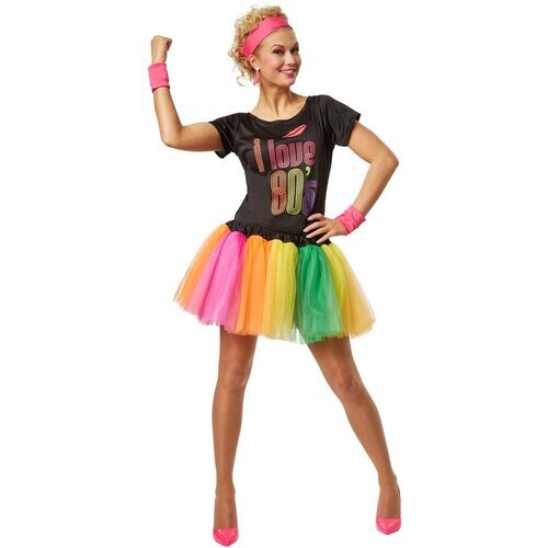 Tweedekans Dressforfun Vrouwenkostuum popsterretje uit de jaren 80 L - verkleedkleding kostuum halloween verkleden feestkleding carnavalskleding carnaval feestkledij partykleding - 301674