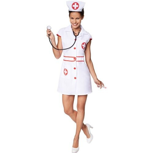 Tweedekans Dressforfun Vrouwenkostuum sexy verpleegster S - verkleedkleding kostuum halloween verkleden feestkleding carnavalskleding carnaval feestkledij partykleding - 301503