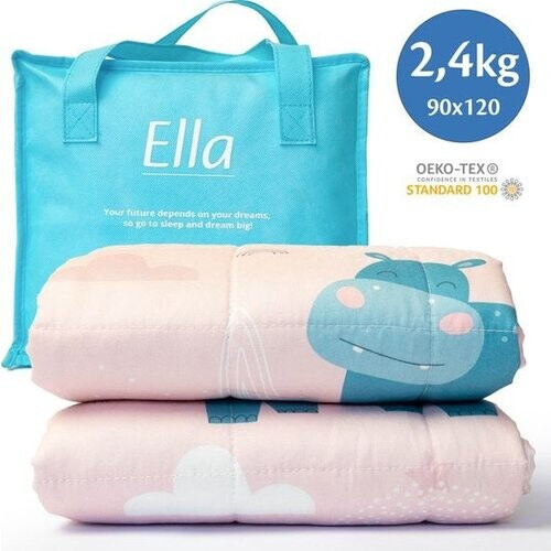 Tweedekans EL-Life Verzwaringsdeken Kind 2,4kg - 90 x 120cm - Zwaartedeken - Weighted Blanket - Verzwaarde Deken - OEKO-TEX Katoen - Nijlpaard