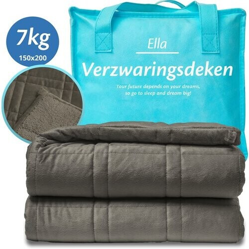 Tweedekans EL Life Verzwaringsdeken 7 kg - Fluweel & Sherpa Fleece Zwaartedeken OEKO-TEX - Weighted Blanket 150 x 200cm - Verzwaarde Deken - Grijs
