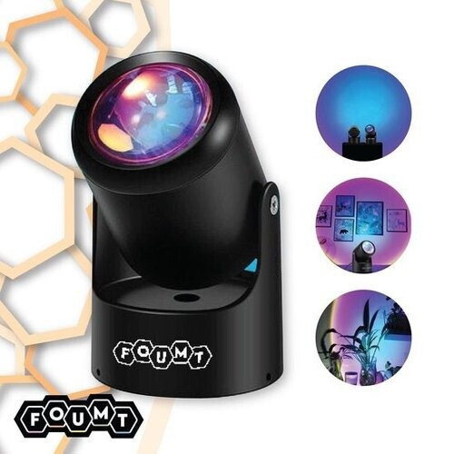 Tweedekans Foumt Sunset lamp Rainbow S2 - Projector - Sunset projector lamp - Zonsondergang lamp - Zwart