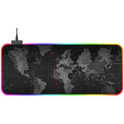 Tweedekans Fuegobird RGB Gaming Muismat XXL (80x30) | LED Verlichting Muismat | Anti-Slip | Waterproof | Extra Breed en Lang | Zwart