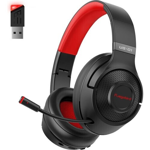 Tweedekans Fuegobird UG-01 2.4GHz Draadloze Gaming Headset - Bluetooth koptelefoon - Multiplatform - Geschikt voor PS4/PS5, Nintendo Switch - Rood