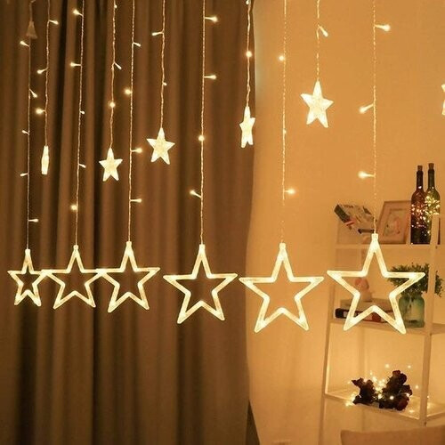 Tweedekans Giftmas Sterrengordijn - Kerstverlichting - 2.5m