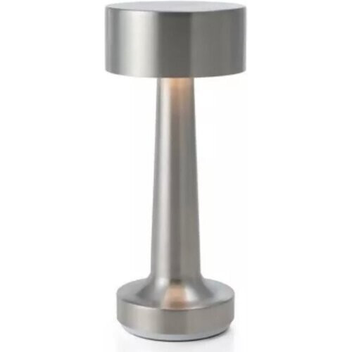Tweedekans Goliving Tafellamp Oplaadbaar – Draadloos en dimbaar – Moderne touch lamp – Nachtlamp Slaapkamer – 21 cm – Zilver