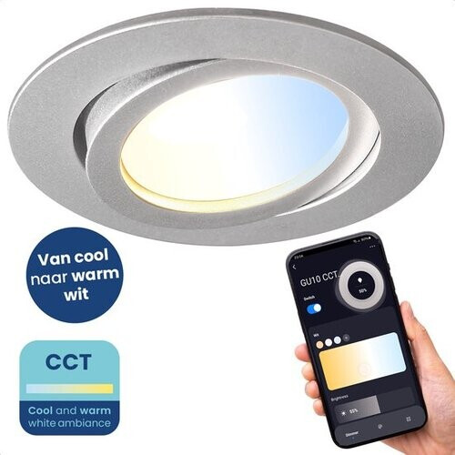 Tweedekans Gologi Slimme Inbouwspots - Slimme LED Downlight Dimbaar - Kantelbaar - Warm Wit Licht - Gu10 LED Lamp - Wit