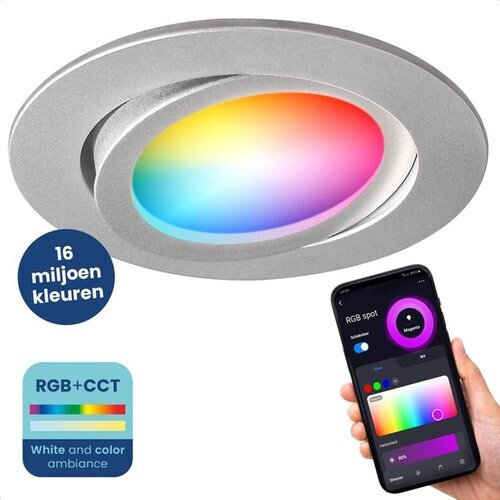 Tweedekans Gologi Slimme Inbouwspots - Smart LED Downlight Dimbaar - Kantelbaar - RGB+CCT Licht - Gu10 LED Lamp - Wit
