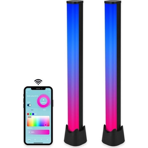 Tweedekans Gologi Slimme Sfeerverlichting – Set van 2 – Tafellamp – Monitor Verlichting – Bureaulamp – Game Lamp – LED Bar – Ambilight TV – Aluminium – 30 cm – Zwart