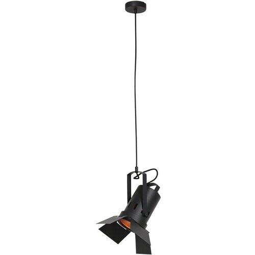 Tweedekans Hanglamp Carré 3379ZW – zwarte industriële lamp, staal, hoogte verstelbaar van 30-150 cm, Mexlite