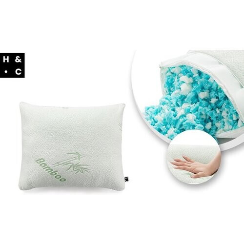Tweedekans H&C Bamboo Memory Foam Hoofdkussen - Antibacterieel - Anti-Huisstofmijt - Voor Zijslapers