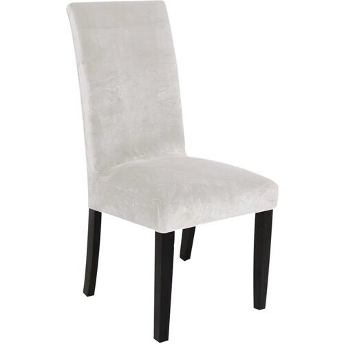 Tweedekans Hilvard Stoelhoes - Stoelhoezen eetkamerstoelen - Velvet - Stretch - Ivoor