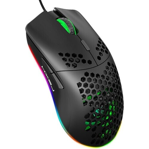 Tweedekans HXSJ J900 Optisch Gaming Muis - Ultra licht - RGB Verlichting - 6400 DPI - Zwart