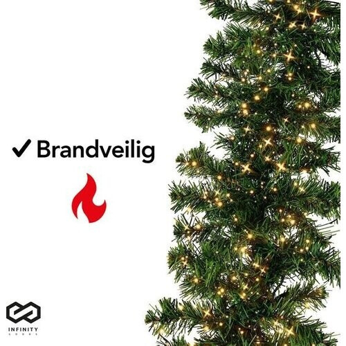 Tweedekans Infinity Goods Guirlande Met verlichting - Kerstversiering - 500CM - Kerstslinger - Kerstdecoratie - 100 LED - Groen