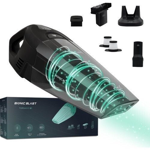 Tweedekans JAP Appliances Tornado S1 - Kruimeldief (80W) met oplaadhangsysteem - 3 Opzetstukken en 2 HEPA-filters - Nat en droog - Draadloos - Auto stofzuiger