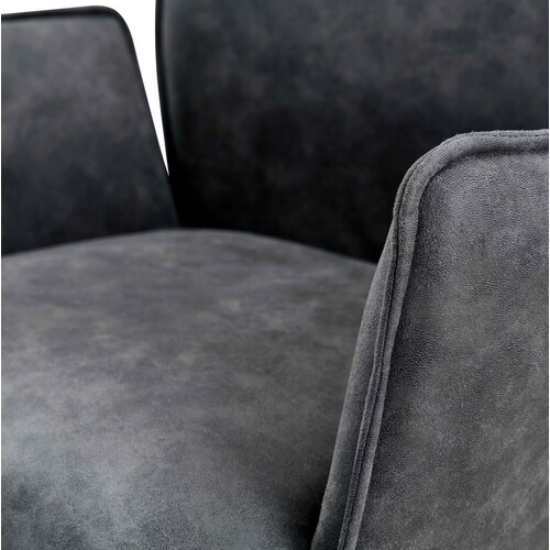 Tweedekans Jill Bureaustoelen Set van 2 - Antraciet Microfiber - 58,5 x 64 x 82,5-91,5 cm - In Hoogte Verstelbaar