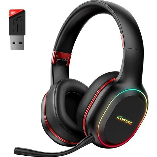 Tweedekans Kofire UG-05 2.4GHz Draadloze Gaming Headset - Bluetooth koptelefoon - Afneembare microfoon - Geschikt voor PS4/PS5, Nintendo Switch - Zwart - Rood