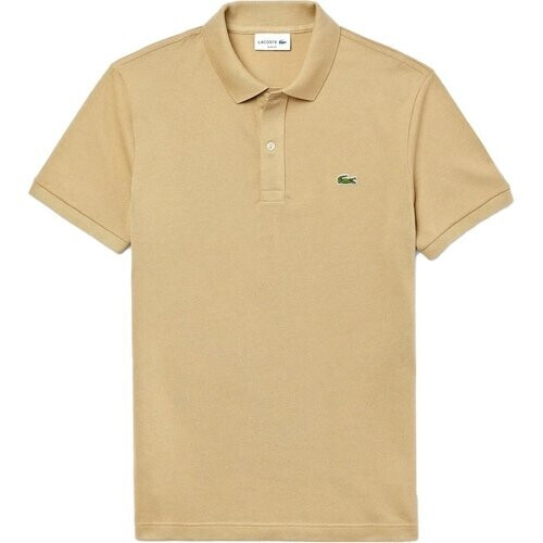 Tweedekans Lacoste Slim Fit Polo Shirt - Korte Mouw - 100% Katoen - Beige - Maat XS