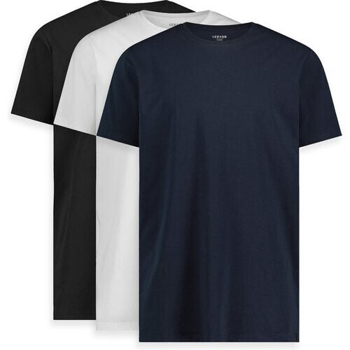 Tweedekans LEBASQ - Miles' T-shirt voor heren - 3 pack - met Ronde hals - Extra lang - Geschikt als Ondershirt - Mix - XXL - Katoen