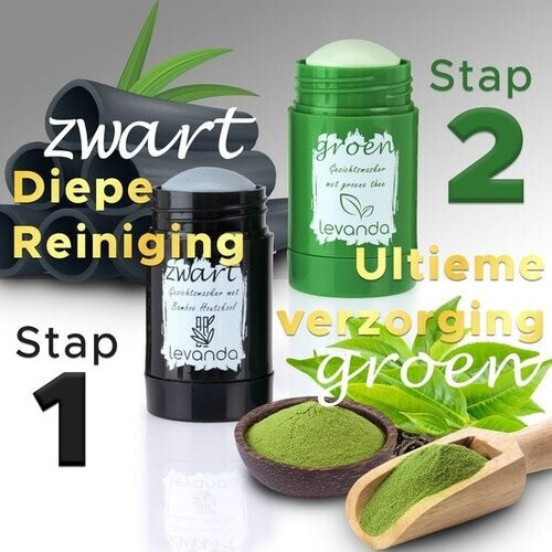 Tweedekans Levanda reinigende en verzorgende gezichtsmasker set met groene thee masker en bamboe houtskool klei masker Gezichtsreiniger - mee eters verwijderen blackhead remover mask - green tea mask stick green stick green mask clay mask cadeau voor vrouw