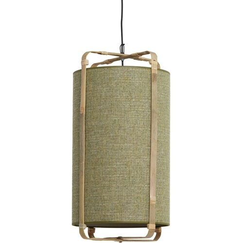 Tweedekans Light & living hanglamp Sendai Ø42 x 70 cm – groen met naturel bamboe