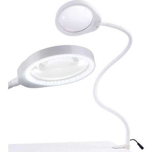 Tweedekans Loeplamp vergrootglas - Loeplamp met LED verlichting - Voor Kinderen/Volwassenen/Senioren/Lezen/Tekenen/Hobby met Tafelklem - Vergrootglas met verlichting Earkings Wit