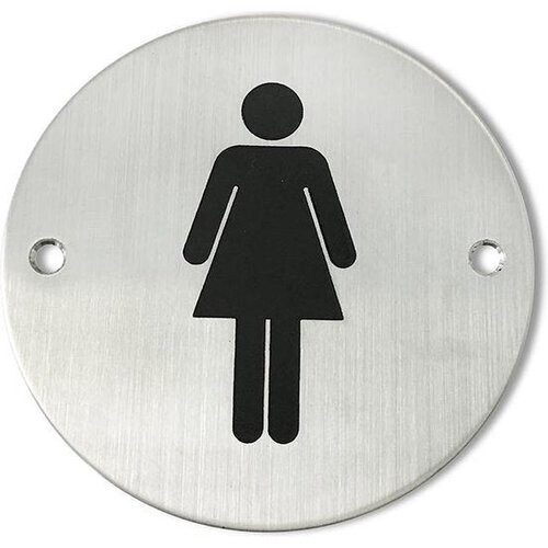 Tweedekans Lowander RVS deurbordje toilet - Dames