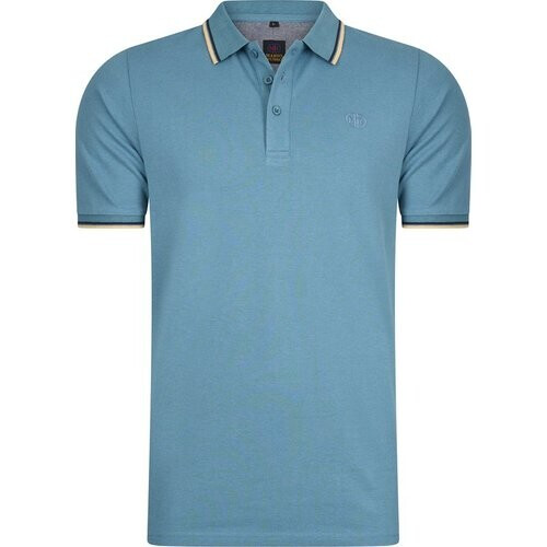 Tweedekans Mario Russo Poloshirt Edward - Poloshirt Heren - Poloshirts heren - Katoen - Steen Blauw