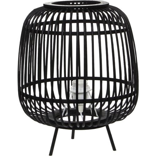 Tweedekans Mica Decorations Nimes Tafellamp - H37 x Ø29 cm - 25 W - Bamboe - Zwart