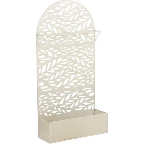 Tweedekans Mica Decorations Sapri Plantensteun - Plantenbak met Klimrek voor Klimplanten - Plantenstandaard Vrijstaand of tegen Muur - 90 x 33 x 180 cm - Off White