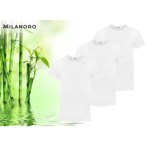 Tweedekans Milanoro - 3 zachte bamboe T-shirts - Wit - V-hals - L