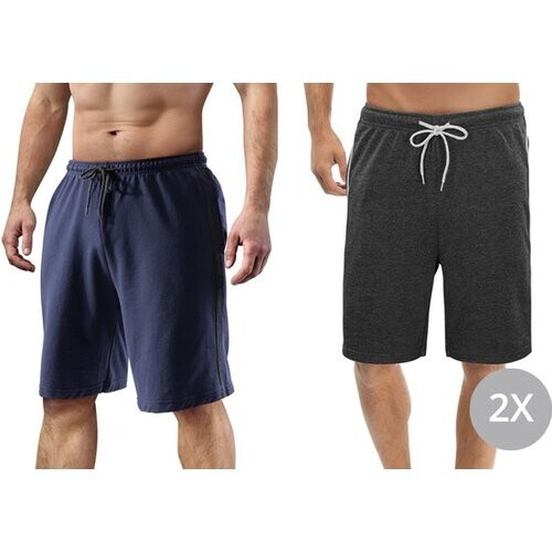 Tweedekans Milanoro - M - Korte broek - 2-pack - Heren - Marineblauw/antraciet