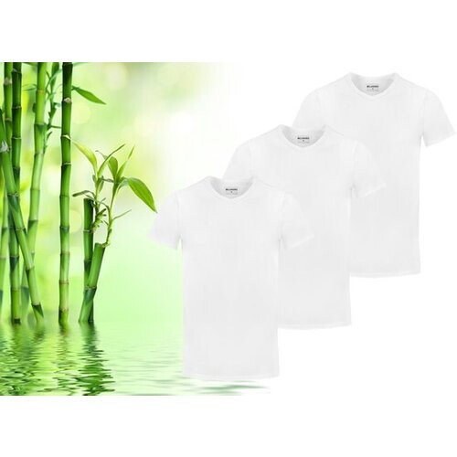 Tweedekans Milanoro T-shirts – 3 stuks Bamboe – Slim Fit & Extra Lang – Ronde Hals – Maat L – Wit