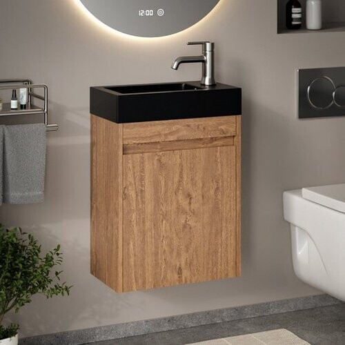 Tweedekans Mirlux Toiletmeubel Warm Eiken - Fonteinmeubel - Wc Kastje - Wc Meubel - 40cm