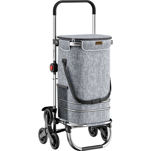 Tweedekans Monzana 2in1 Boodschappentrolley 30kg Inklapbaar Afneembare Tas 6 wielen Grijs