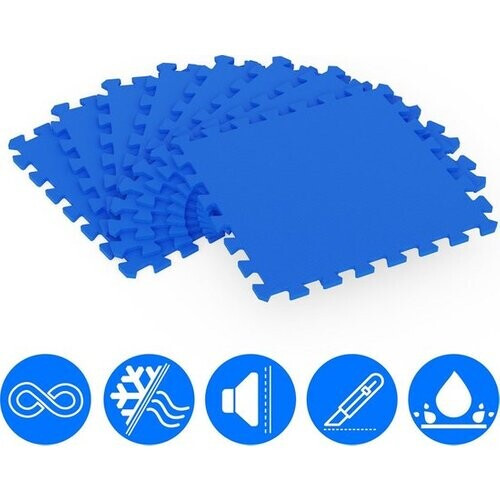 Tweedekans Monzana 32x Vloerbeschermer - 45x45cm Antislip Uitbreidbaar - Blauw