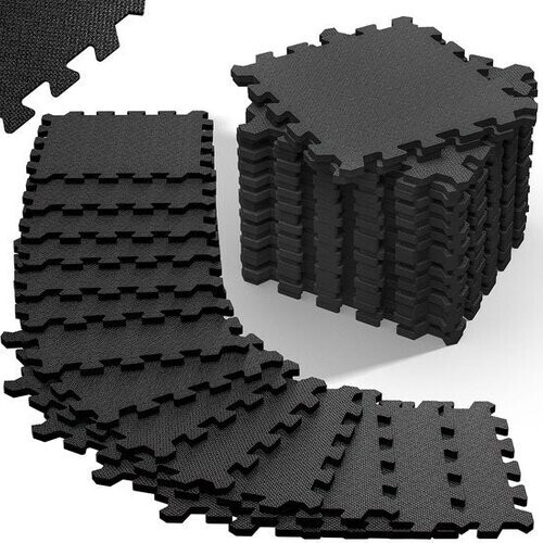Tweedekans MONZANA 36x Vloerbeschermer – 29,5x29,5cm Antislip Uitbreidbaar - Zwart