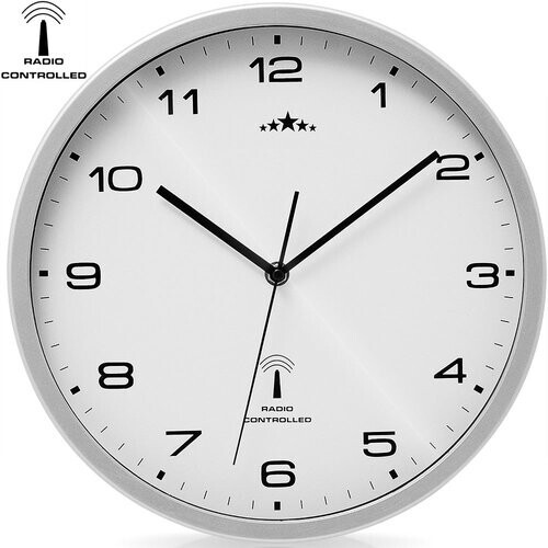 Tweedekans Monzana Wandklok radio Ø 31cm - wit/zilver