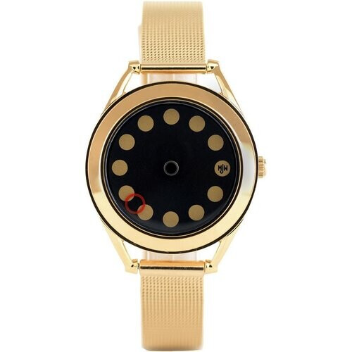 Tweedekans Mr Jones Cyclops Deluxe Watch - dameshorloge - goud - 37 mm - roestvrij staal mesh