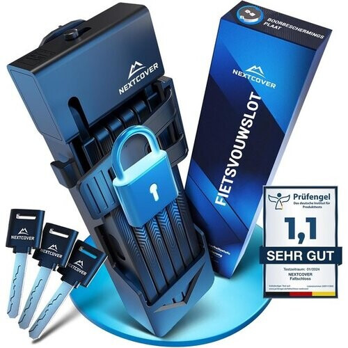 Tweedekans Nextcover Vouwslot 100cm FoldOne | Fietsslot met Drie Sleutels | Fiets Slot met Houder | Slot voor Fietsen, E-Bikes, E-Scooter | SteelSecure-Technologie 3.0